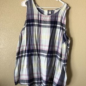Plus-size plaid tank top